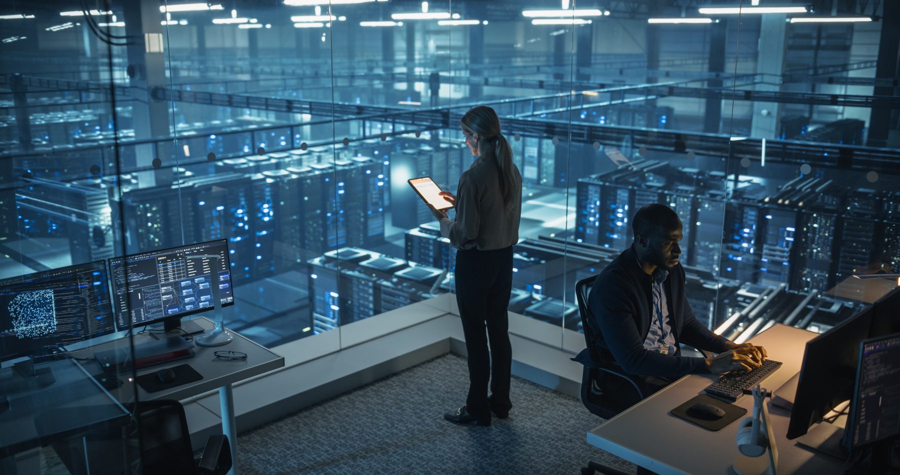 Aner Group engineers in a data-center facility